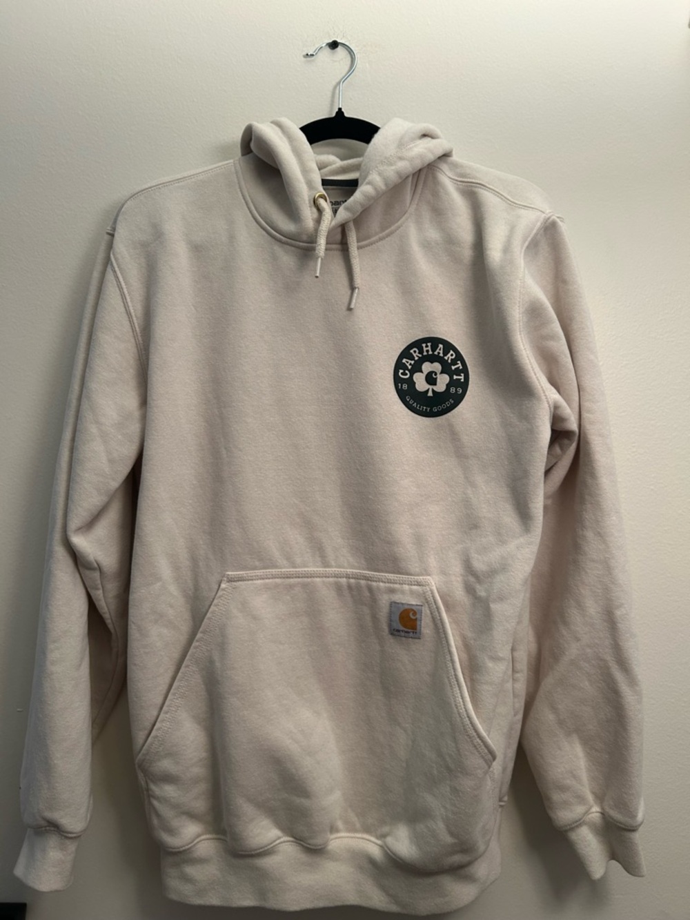Carhartt Men’s Cream Pullover Hoodie with Chest Logo